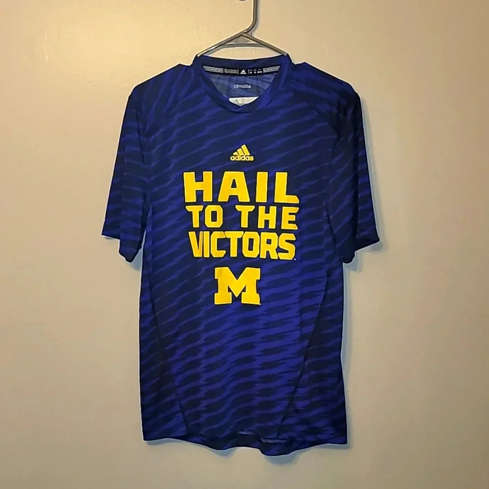 Men's medium Michigan adidas HAIL TO THE VICTOR soccer jersey shirt UofM LOTC